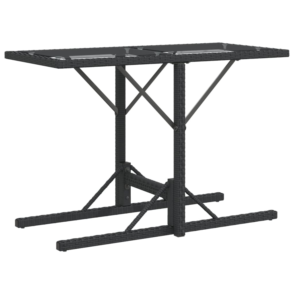 vidaXL Set bistro cu perne, 3 piese, negru, poliratan