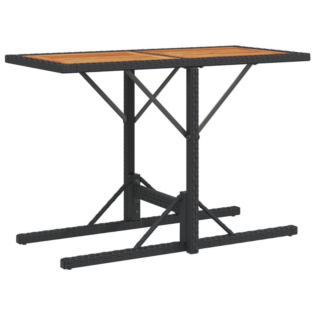 vidaXL Set bistro cu perne, 3 piese, negru, poliratan