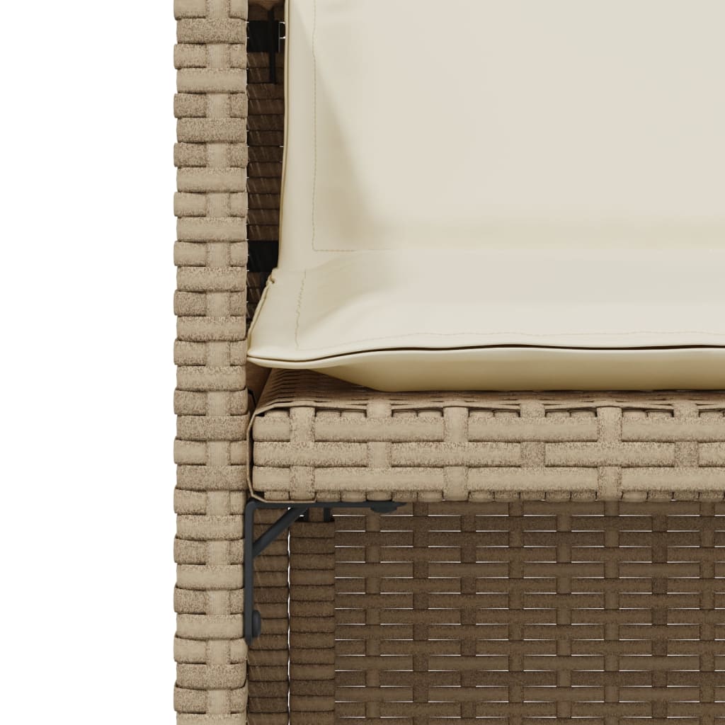 vidaXL Set bistro cu perne, 3 piese, bej, poliratan