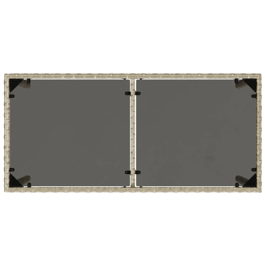 vidaXL Masă de grădină cu blat din sticlă gri deschis, 115x54x74 cm