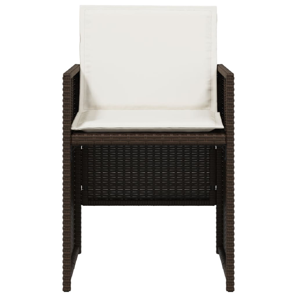 vidaXL Set mobilier de grădină, 5 piese, cu perne, maro, poliratan vidaXL Set mobilier de grădină, 5 piese, cu perne, maro, poliratan