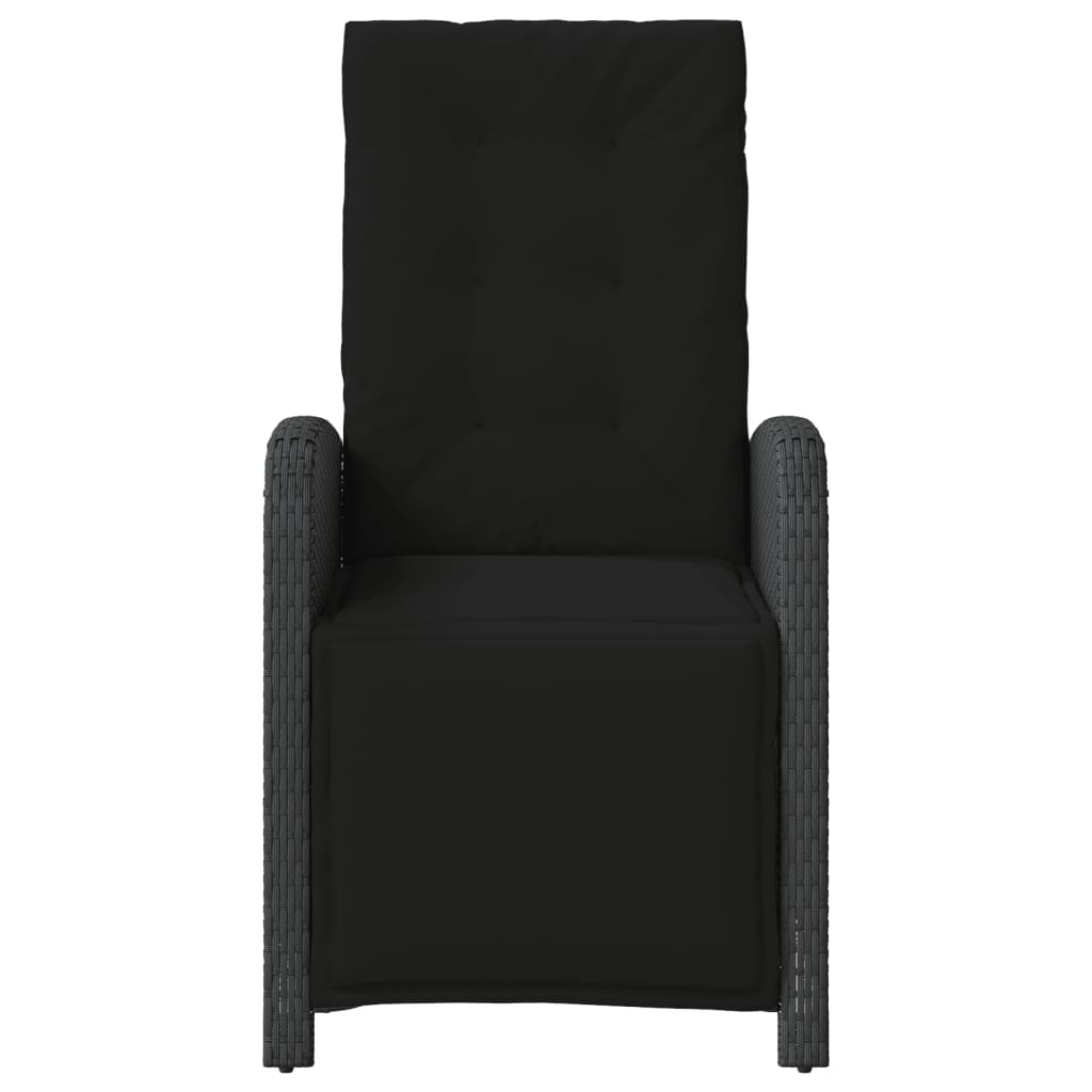 vidaXL Scaun de grădină rabatabil cu suport picioare,2 buc., poliratan