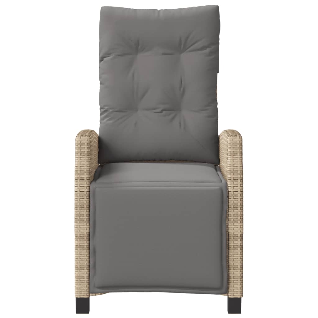 vidaXL Scaun de grădină rabatabil cu suport picioare,2 buc., poliratan