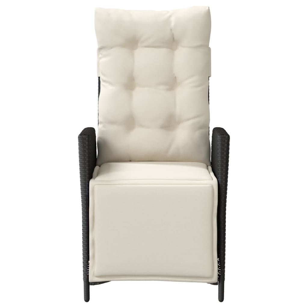 vidaXL Scaun de grădină rabatabil cu suport picioare,2 buc., poliratan