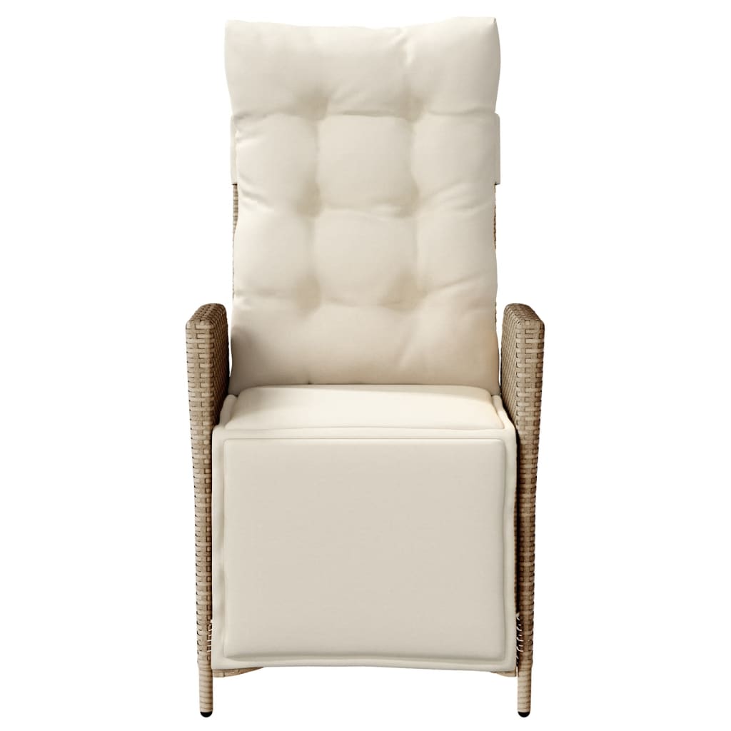 vidaXL Scaun de grădină rabatabil cu suport picioare,2 buc., poliratan