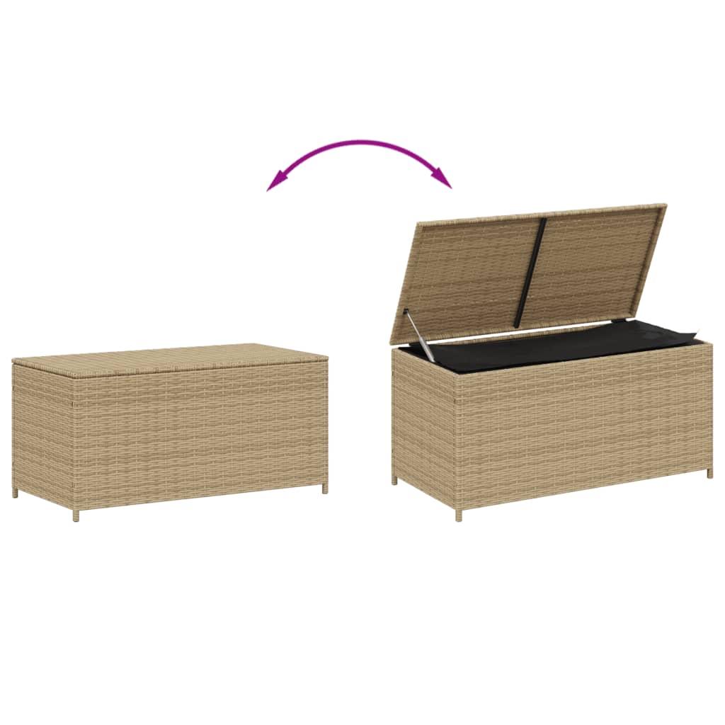 vidaXL Ladă depozitare de grădină, bej combinat, 190 L, poliratan vidaXL Ladă depozitare de grădină, bej combinat, 190 L, poliratan