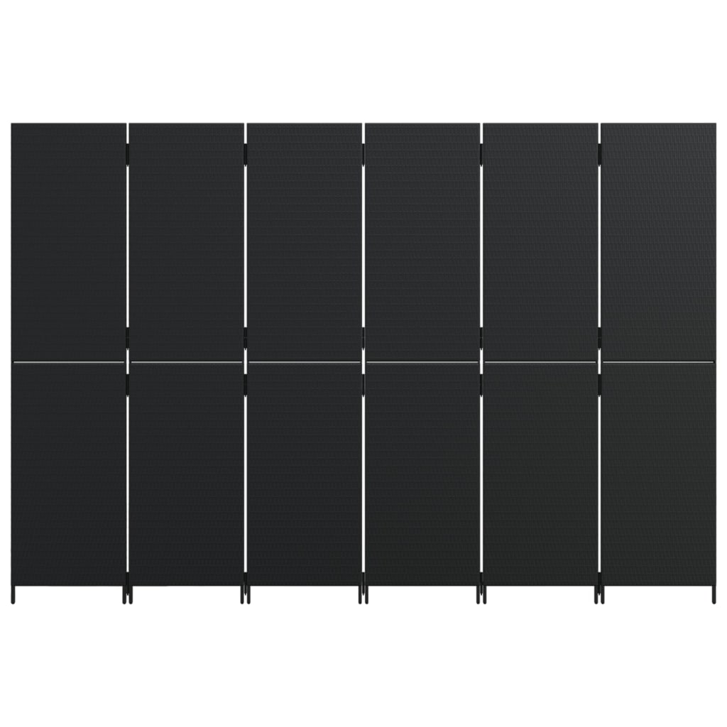 vidaXL Separator de cameră cu 6 panouri, negru, poliratan vidaXL Separator de cameră cu 6 panouri, negru, poliratan