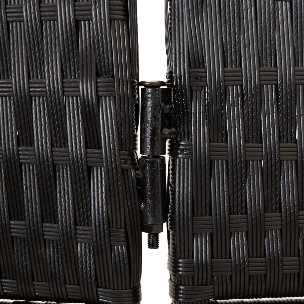 vidaXL Separator de cameră cu 6 panouri, negru, poliratan vidaXL Separator de cameră cu 6 panouri, negru, poliratan