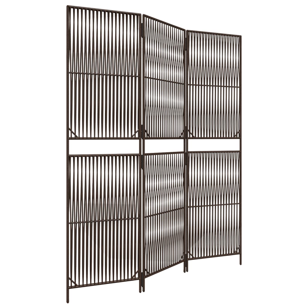 vidaXL Separator de cameră cu 3 panouri, maro, poliratan vidaXL Separator de cameră cu 3 panouri, maro, poliratan