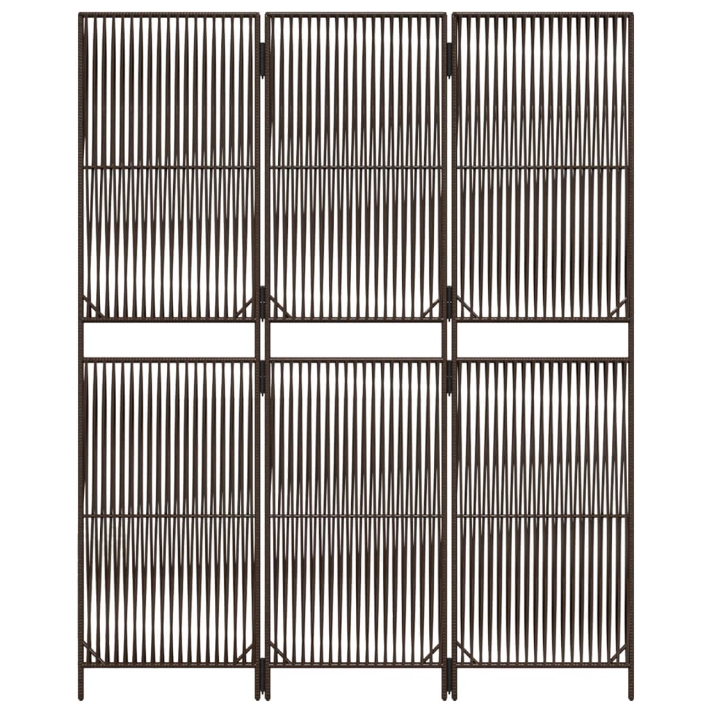 vidaXL Separator de cameră cu 3 panouri, maro, poliratan vidaXL Separator de cameră cu 3 panouri, maro, poliratan