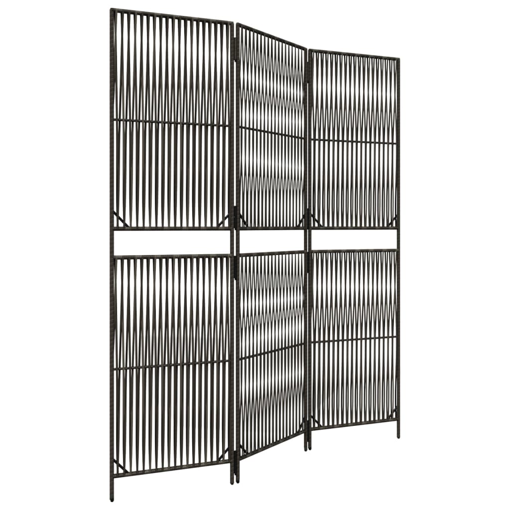 vidaXL Separator de cameră cu 3 panouri, gri, poliratan vidaXL Separator de cameră cu 3 panouri, gri, poliratan