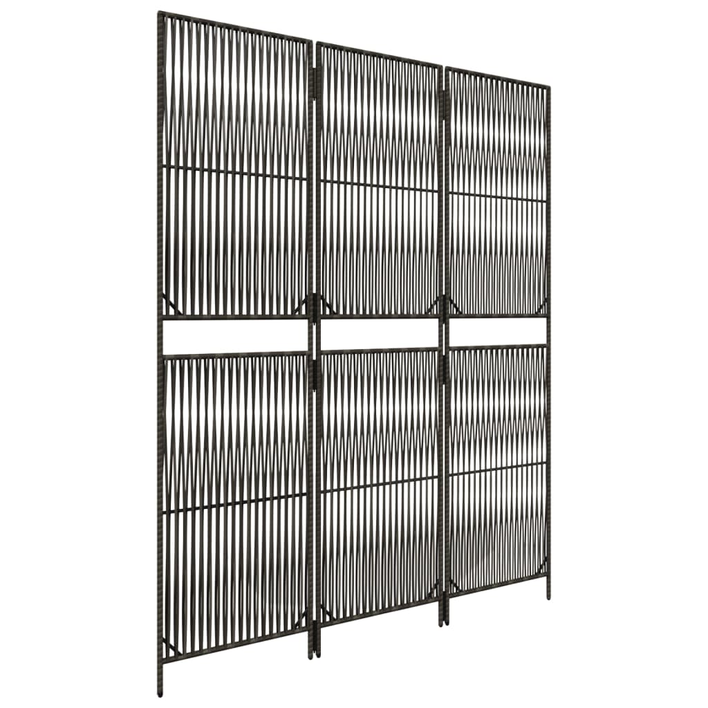 vidaXL Separator de cameră cu 3 panouri, gri, poliratan vidaXL Separator de cameră cu 3 panouri, gri, poliratan