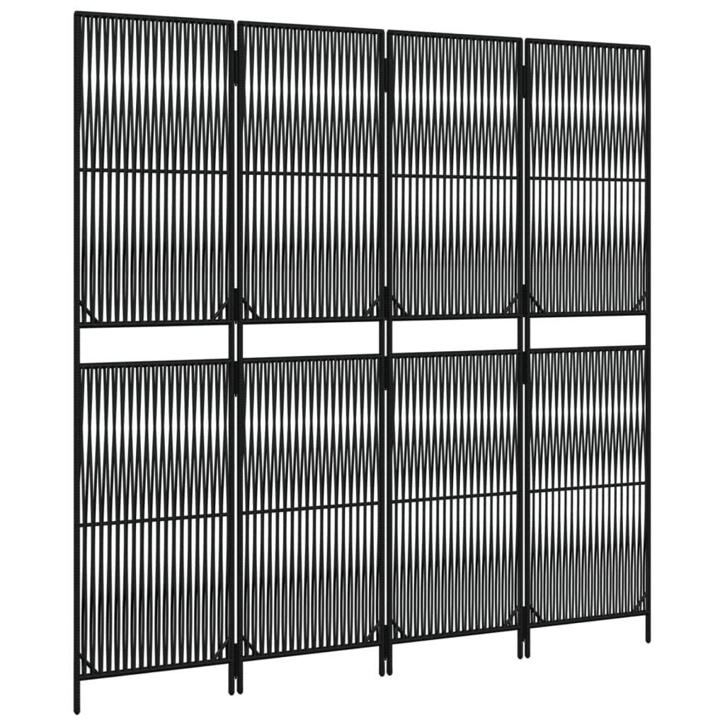 vidaXL Separator de cameră cu 4 panouri, negru, poliratan vidaXL Separator de cameră cu 4 panouri, negru, poliratan