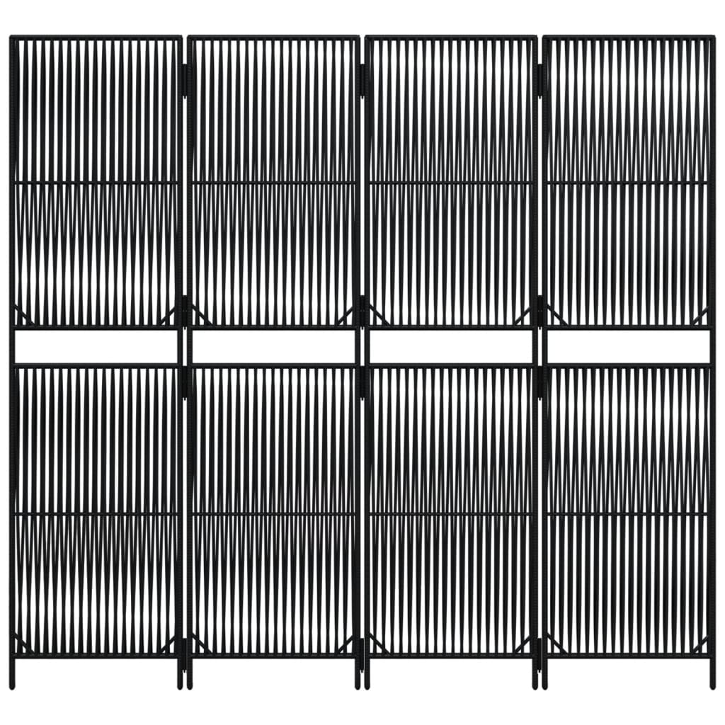 vidaXL Separator de cameră cu 4 panouri, negru, poliratan vidaXL Separator de cameră cu 4 panouri, negru, poliratan