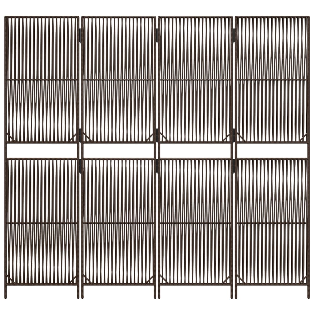 vidaXL Separator de cameră cu 4 panouri, maro, poliratan vidaXL Separator de cameră cu 4 panouri, maro, poliratan