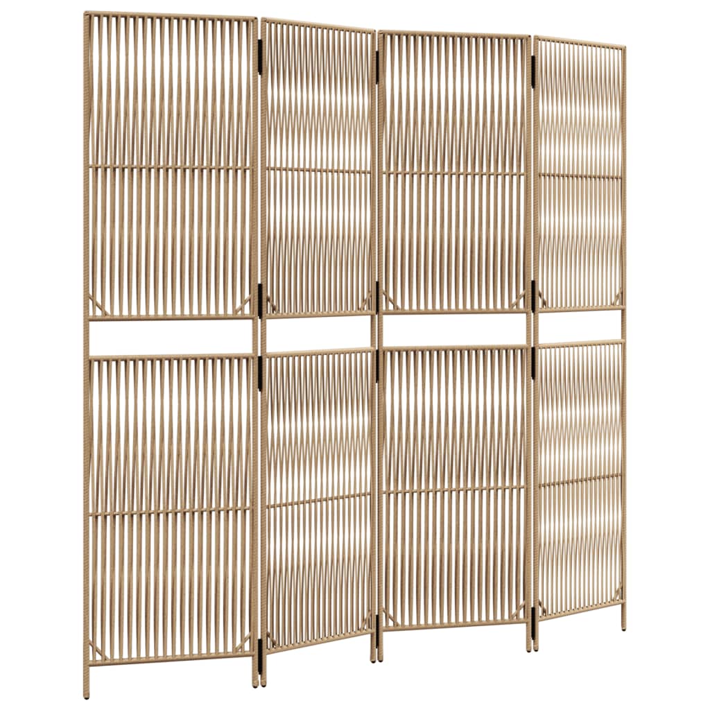 vidaXL Separator de cameră cu 4 panouri, bej, poliratan vidaXL Separator de cameră cu 4 panouri, bej, poliratan