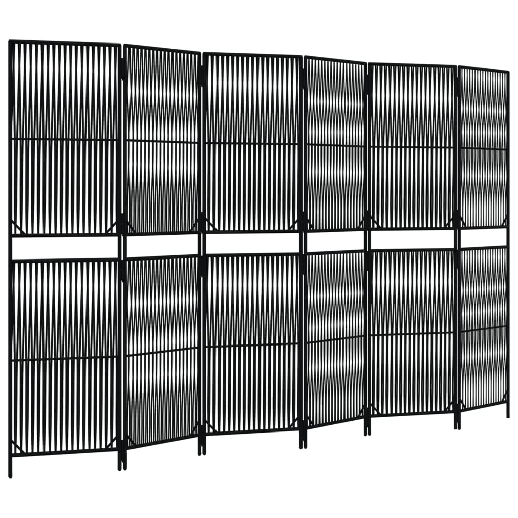 vidaXL Separator de cameră cu 6 panouri, negru, poliratan vidaXL Separator de cameră cu 6 panouri, negru, poliratan