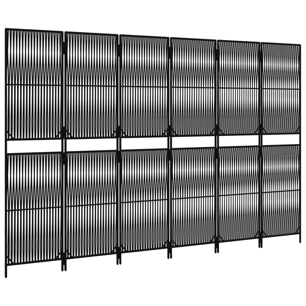 vidaXL Separator de cameră cu 6 panouri, negru, poliratan vidaXL Separator de cameră cu 6 panouri, negru, poliratan