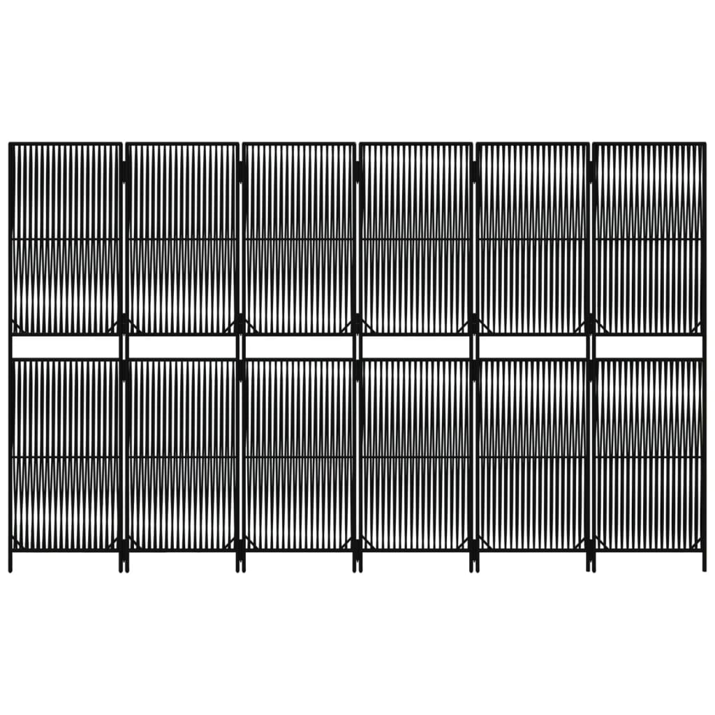 vidaXL Separator de cameră cu 6 panouri, negru, poliratan vidaXL Separator de cameră cu 6 panouri, negru, poliratan