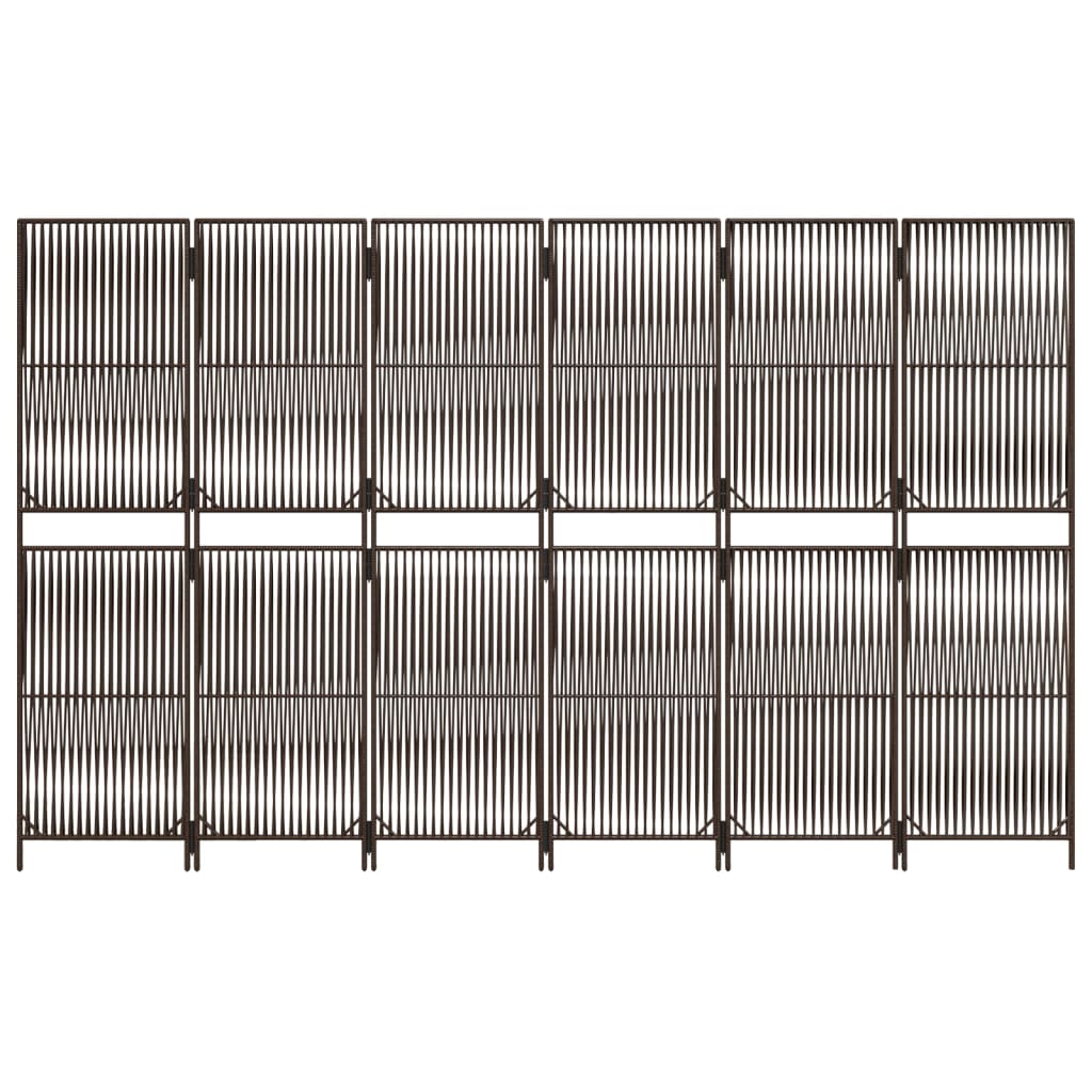 vidaXL Separator de cameră cu 6 panouri, maro, poliratan vidaXL Separator de cameră cu 6 panouri, maro, poliratan