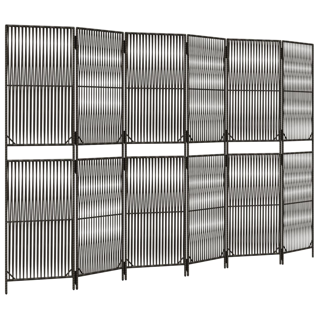 vidaXL Separator de cameră cu 6 panouri, gri, poliratan vidaXL Separator de cameră cu 6 panouri, gri, poliratan