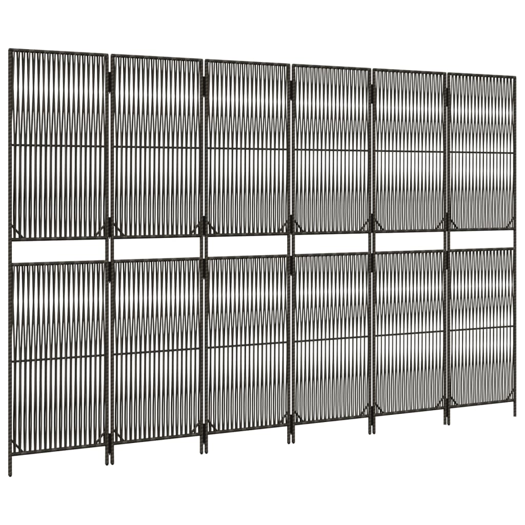 vidaXL Separator de cameră cu 6 panouri, gri, poliratan vidaXL Separator de cameră cu 6 panouri, gri, poliratan