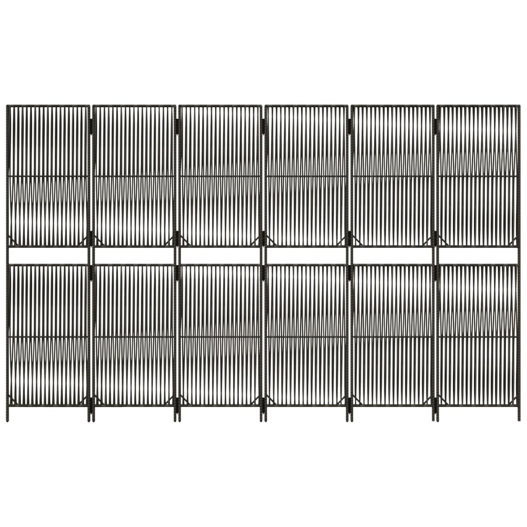 vidaXL Separator de cameră cu 6 panouri, gri, poliratan vidaXL Separator de cameră cu 6 panouri, gri, poliratan
