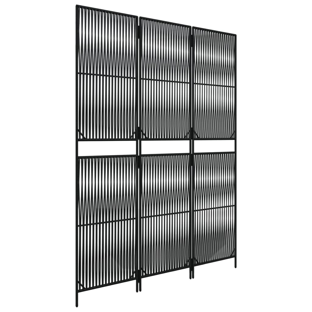 vidaXL Separator de cameră cu 3 panouri, negru, poliratan vidaXL Separator de cameră cu 3 panouri, negru, poliratan