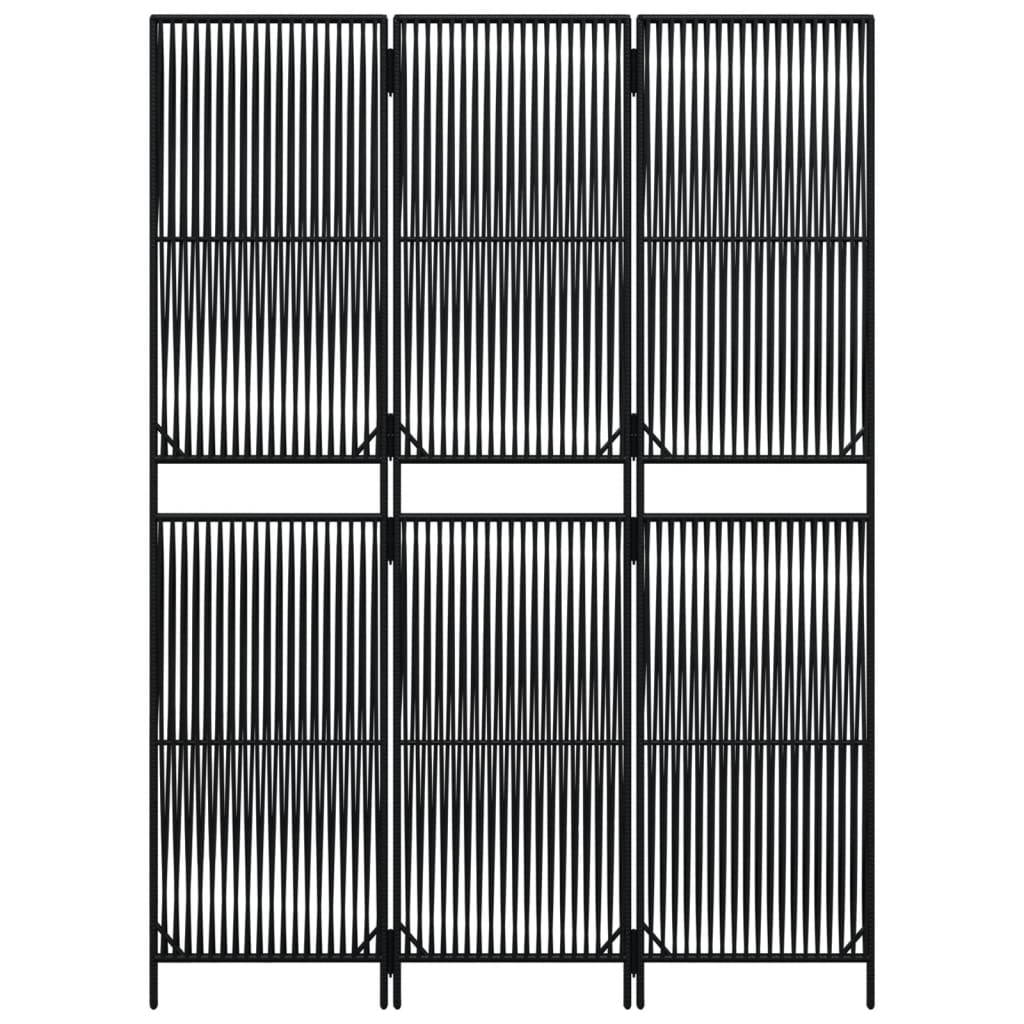 vidaXL Separator de cameră cu 3 panouri, negru, poliratan vidaXL Separator de cameră cu 3 panouri, negru, poliratan