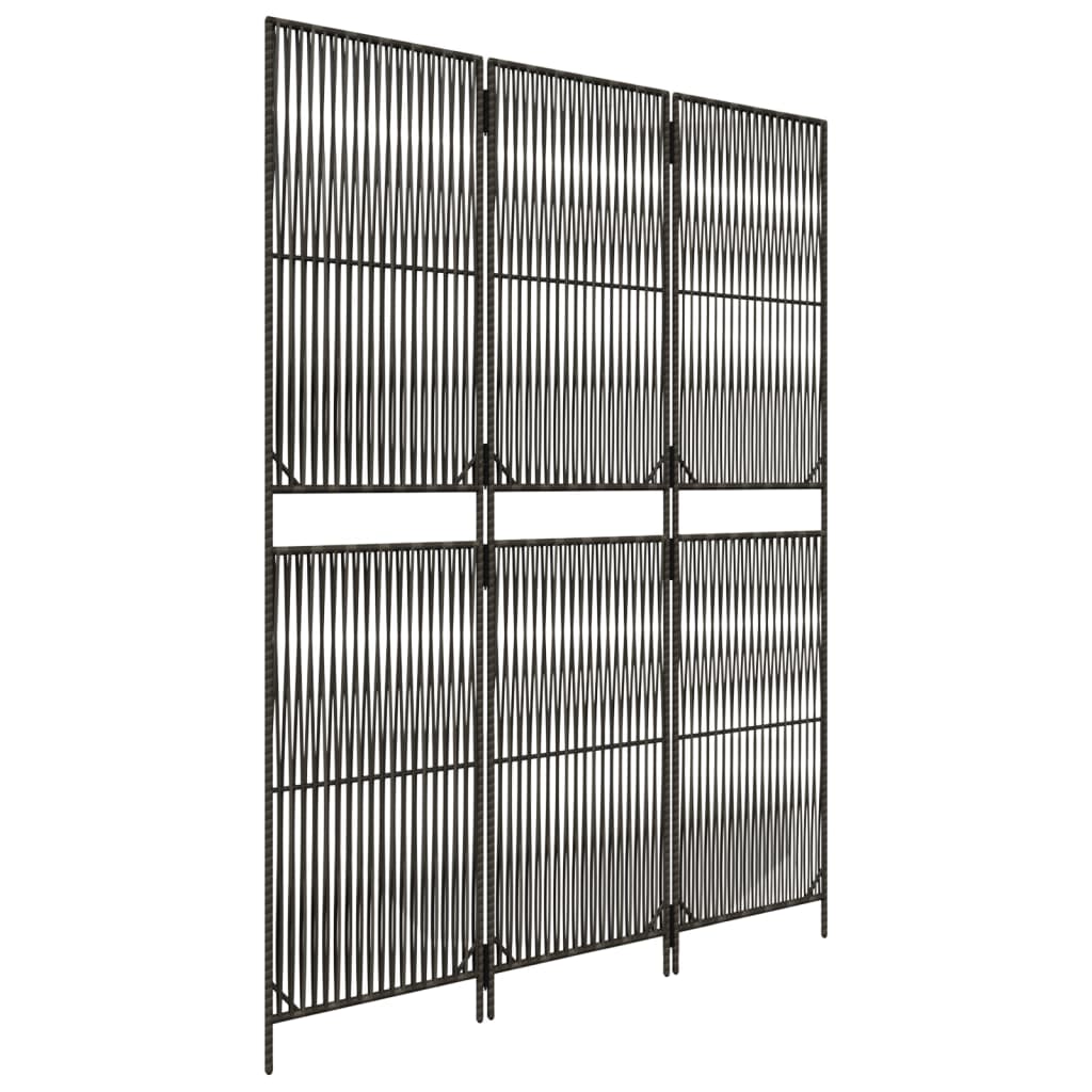 vidaXL Separator de cameră cu 3 panouri, gri, poliratan vidaXL Separator de cameră cu 3 panouri, gri, poliratan