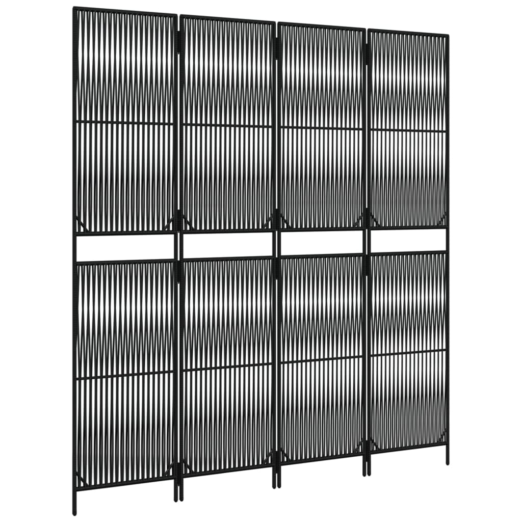 vidaXL Separator de cameră cu 4 panouri, negru, poliratan vidaXL Separator de cameră cu 4 panouri, negru, poliratan
