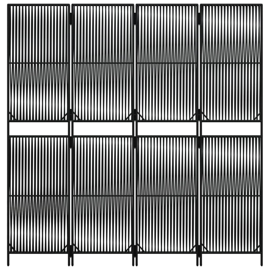 vidaXL Separator de cameră cu 4 panouri, negru, poliratan vidaXL Separator de cameră cu 4 panouri, negru, poliratan