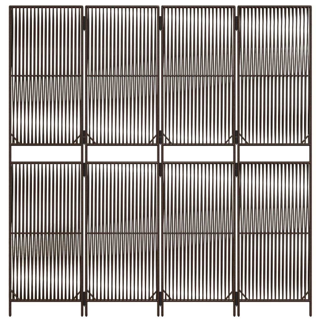 vidaXL Separator de cameră cu 4 panouri, maro, poliratan vidaXL Separator de cameră cu 4 panouri, maro, poliratan