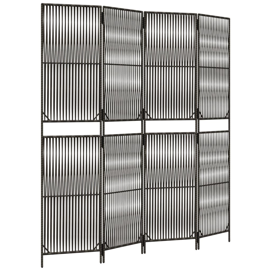 vidaXL Separator de cameră cu 4 panouri, gri, poliratan vidaXL Separator de cameră cu 4 panouri, gri, poliratan