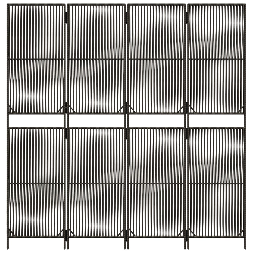 vidaXL Separator de cameră cu 4 panouri, gri, poliratan vidaXL Separator de cameră cu 4 panouri, gri, poliratan