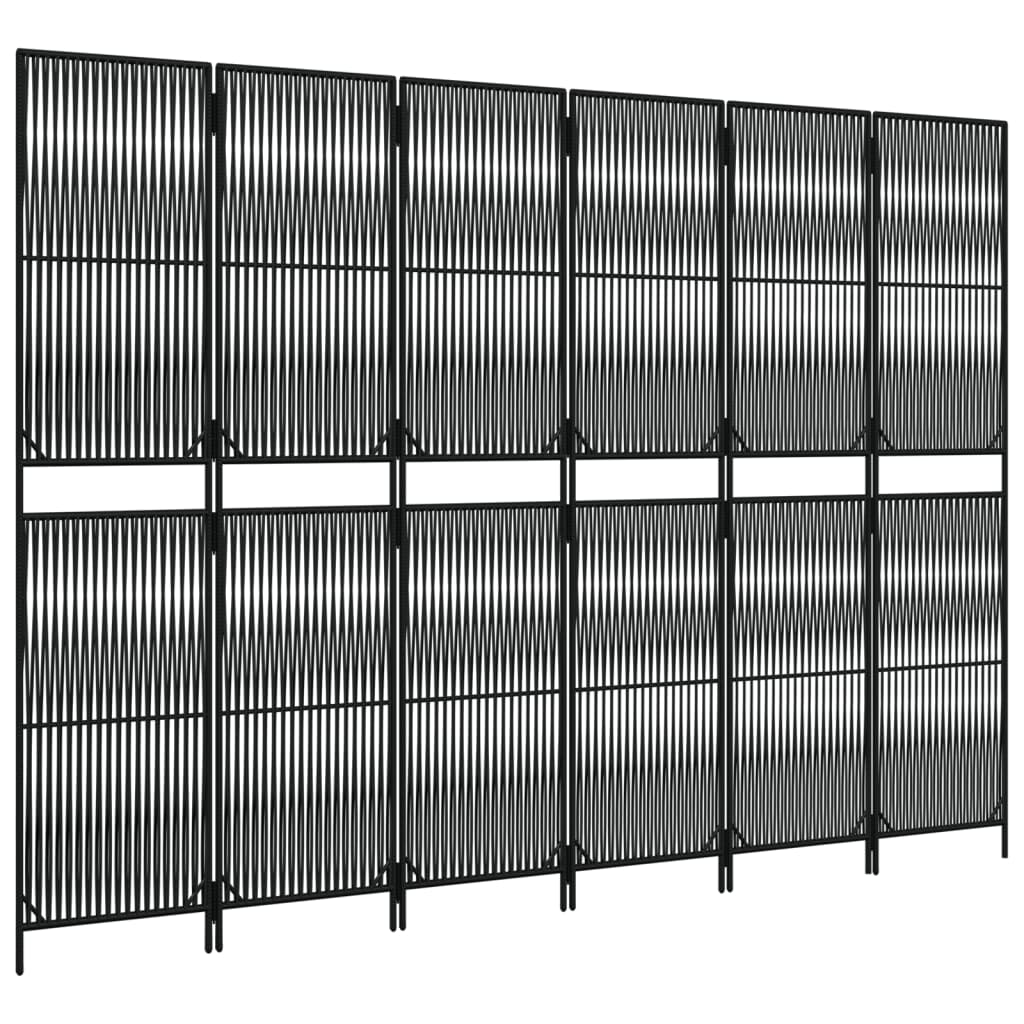 vidaXL Separator de cameră cu 6 panouri, negru, poliratan vidaXL Separator de cameră cu 6 panouri, negru, poliratan