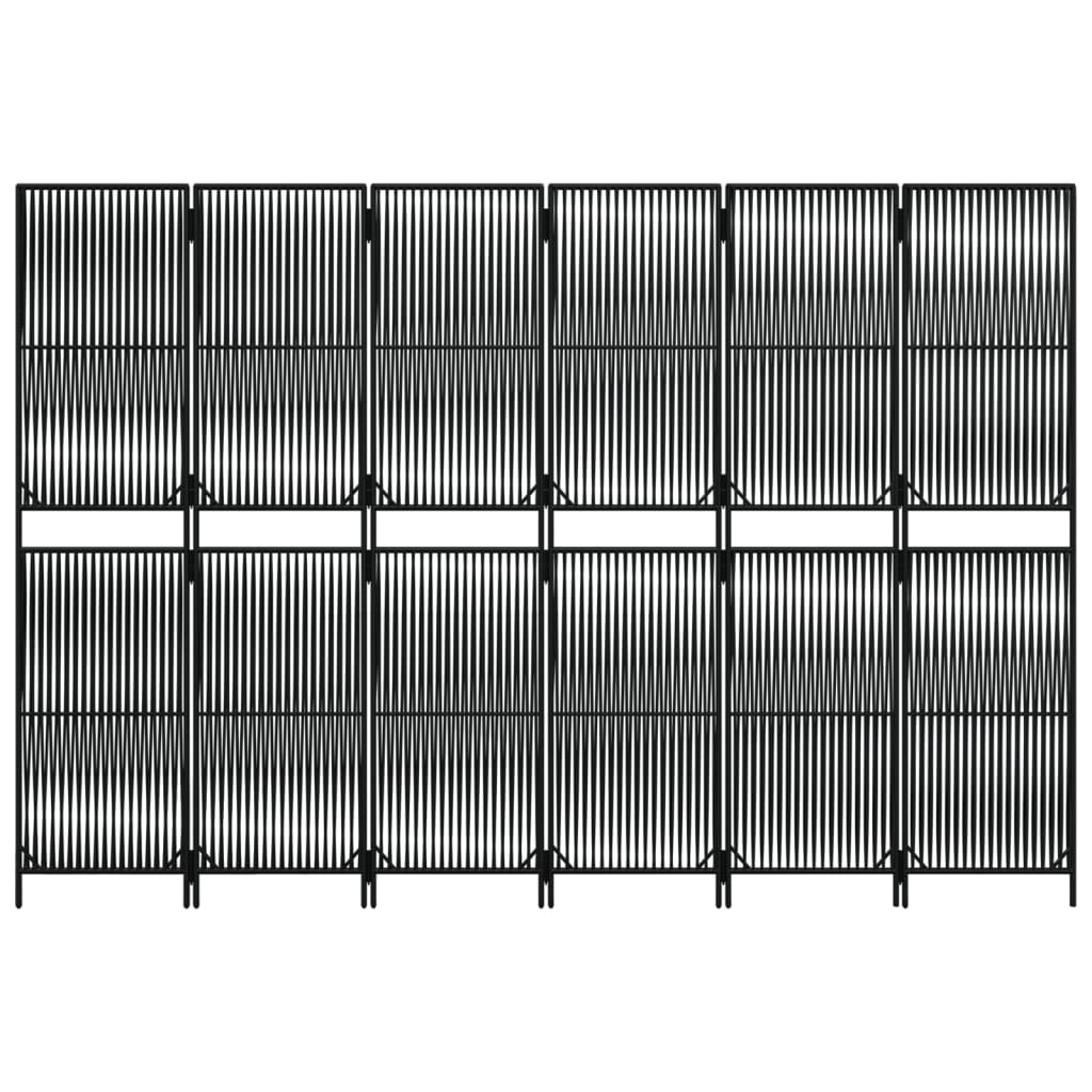 vidaXL Separator de cameră cu 6 panouri, negru, poliratan vidaXL Separator de cameră cu 6 panouri, negru, poliratan
