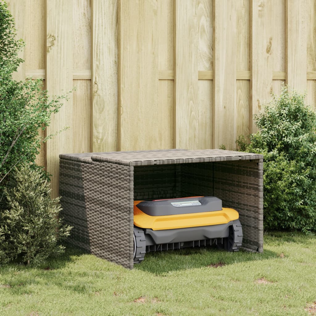 vidaXL Garaj pentru mașina de tuns iarba, gri 86x90x52/57 cm poliratan vidaXL Garaj pentru mașina de tuns iarba, gri 86x90x52/57 cm poliratan