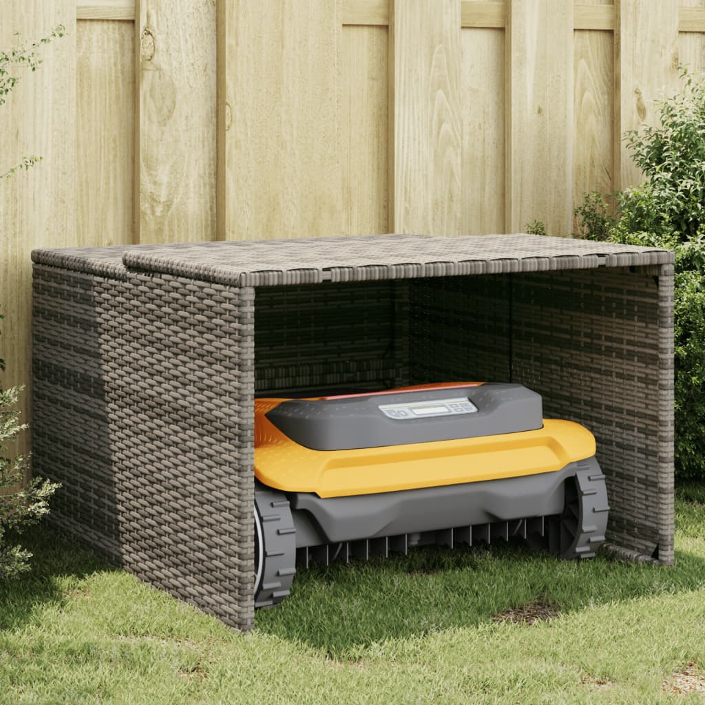 vidaXL Garaj pentru mașina de tuns iarba, gri 86x90x52/57 cm poliratan vidaXL Garaj pentru mașina de tuns iarba, gri 86x90x52/57 cm poliratan