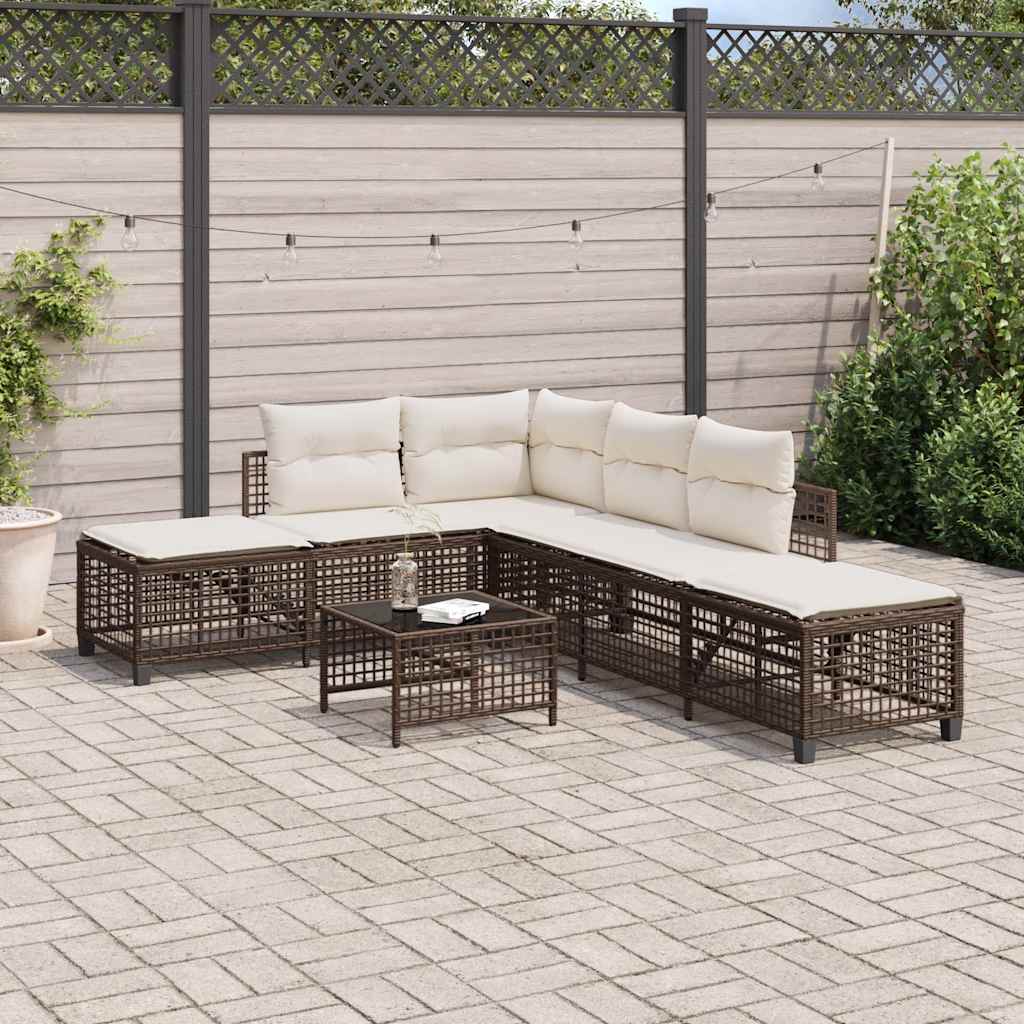 vidaXL Set mobilier colțar de grădină cu perne 3 piese maro poliratan vidaXL Set mobilier colțar de grădină cu perne 3 piese maro poliratan