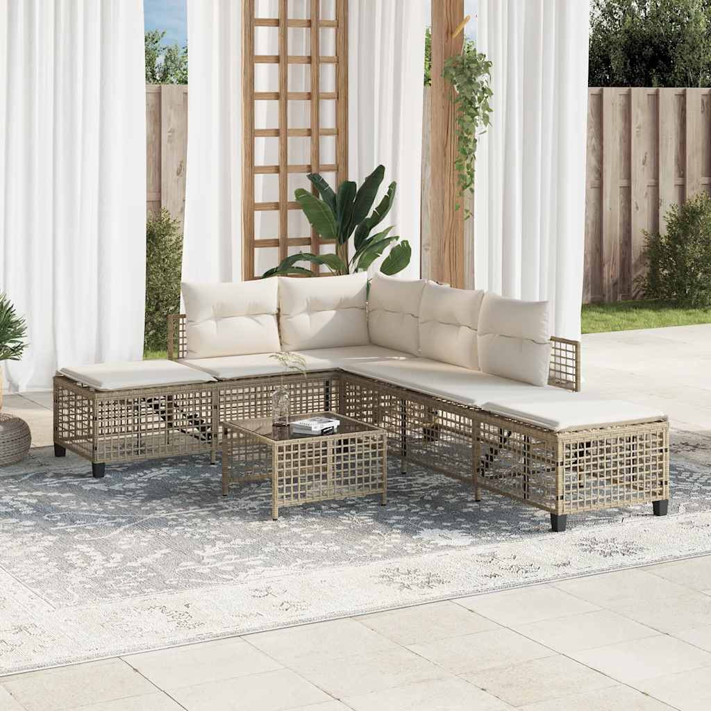 vidaXL Set mobilier colțar de grădină cu perne 3 piese bej poliratan vidaXL Set mobilier colțar de grădină cu perne 3 piese bej poliratan