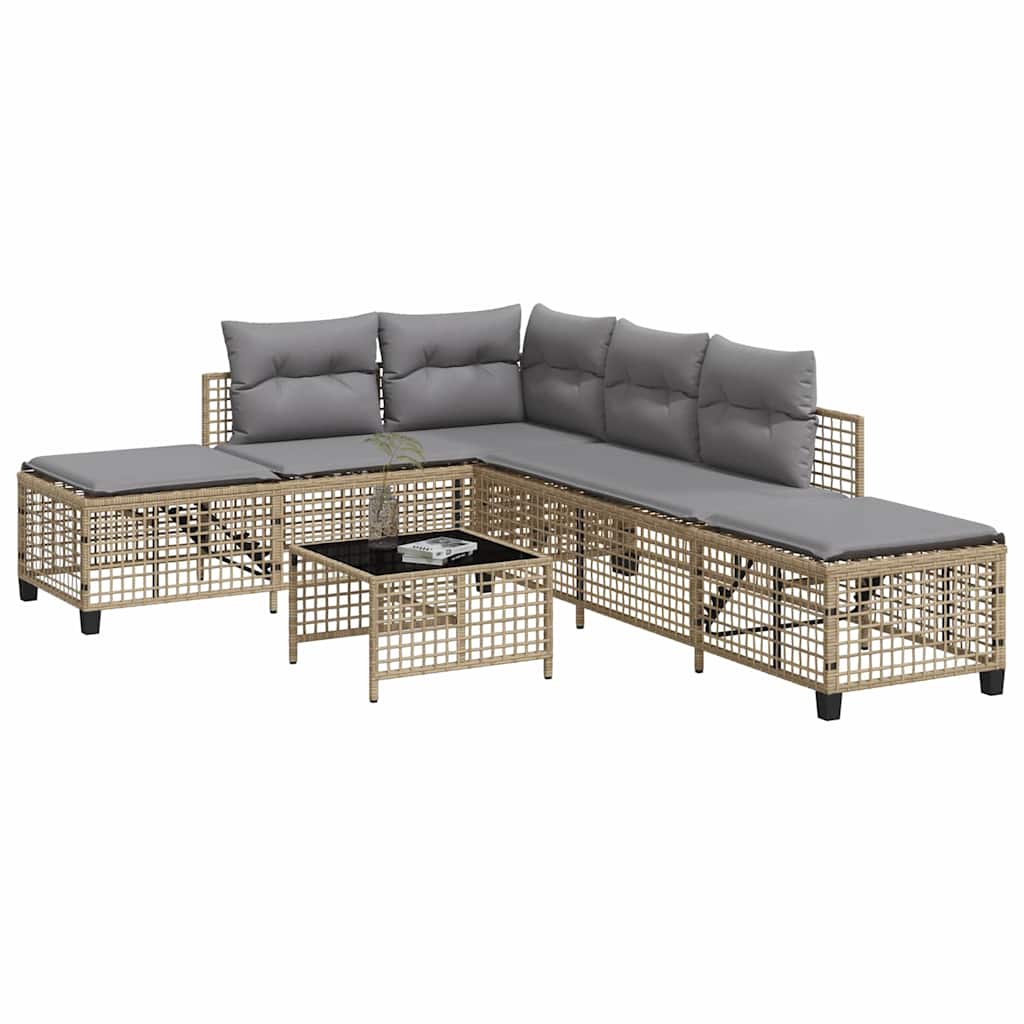 vidaXL Set mobilier colțar de grădină cu perne 3 piese bej poliratan vidaXL Set mobilier colțar de grădină cu perne 3 piese bej poliratan