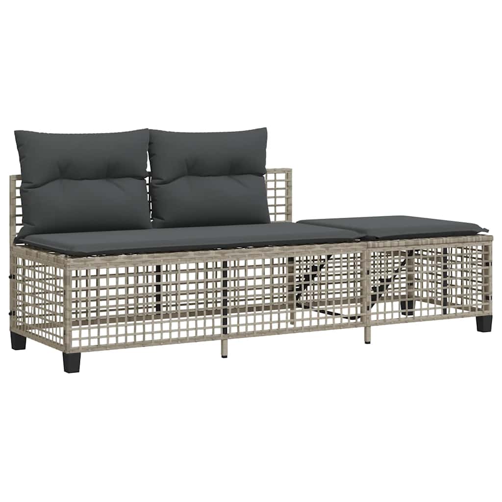 vidaXL Set mobilier colțar grădină perne 3 piese gri deschis poliratan vidaXL Set mobilier colțar grădină perne 3 piese gri deschis poliratan