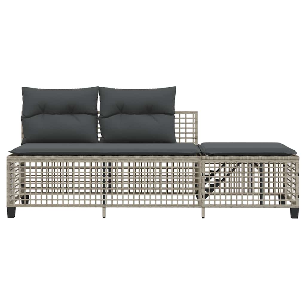 vidaXL Set mobilier colțar grădină perne 3 piese gri deschis poliratan vidaXL Set mobilier colțar grădină perne 3 piese gri deschis poliratan