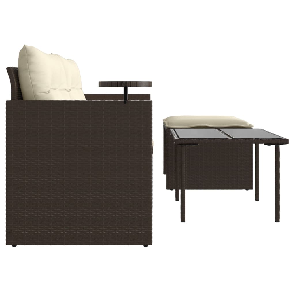 vidaXL Set canapele de grădină cu perne, 3 piese, maro, poliratan vidaXL Set canapele de grădină cu perne, 3 piese, maro, poliratan