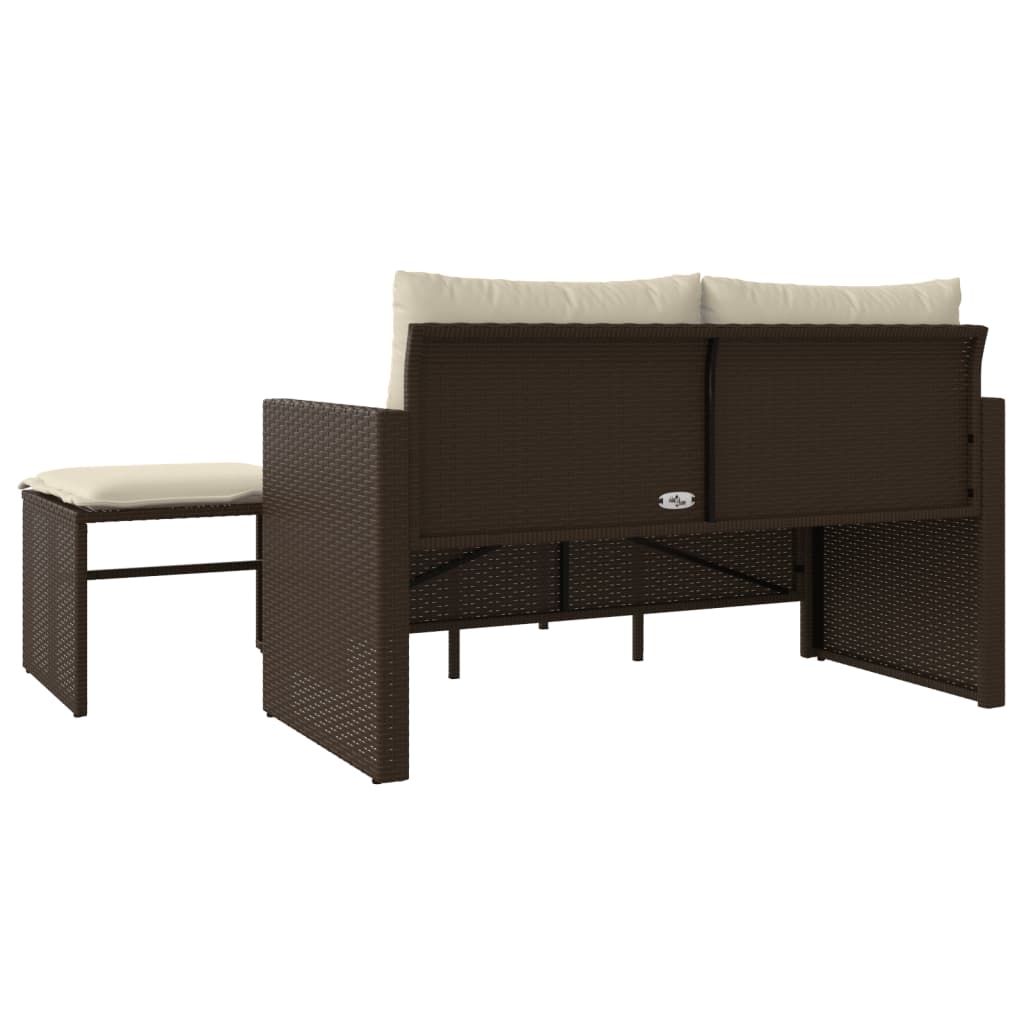 vidaXL Set canapele de grădină cu perne, 3 piese, maro, poliratan vidaXL Set canapele de grădină cu perne, 3 piese, maro, poliratan