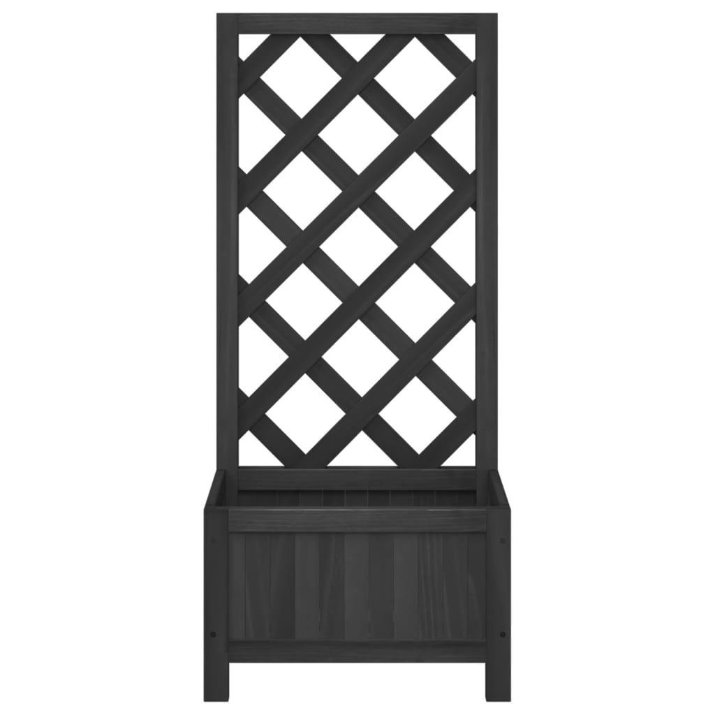 vidaXL Jardinieră cu spalier, negru, lemn masiv de brad vidaXL Jardinieră cu spalier, negru, lemn masiv de brad
