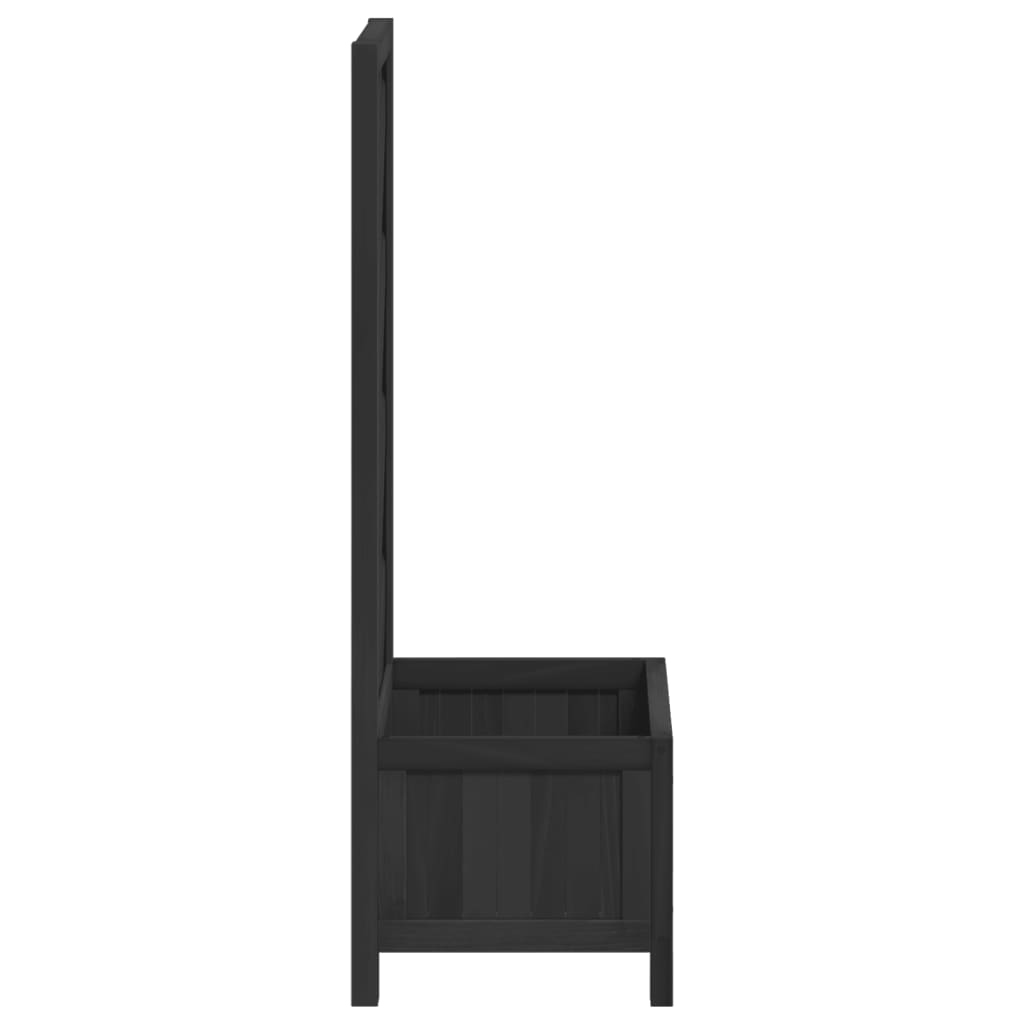 vidaXL Jardinieră cu spalier, negru, lemn masiv de brad vidaXL Jardinieră cu spalier, negru, lemn masiv de brad