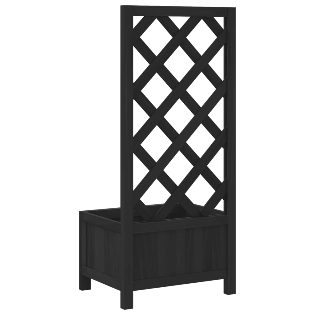 vidaXL Jardinieră cu spalier, negru, lemn masiv de brad vidaXL Jardinieră cu spalier, negru, lemn masiv de brad