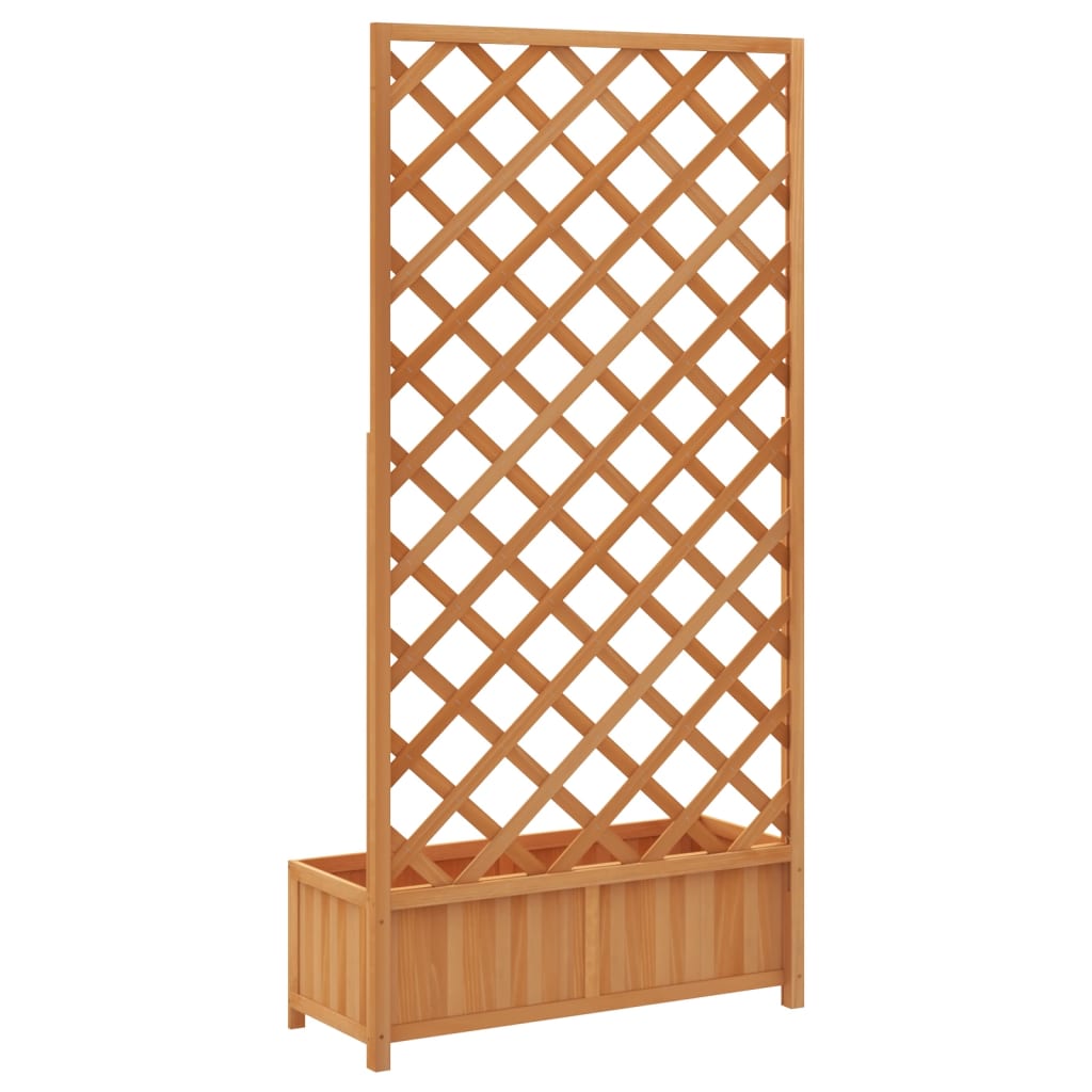 vidaXL Jardinieră cu spalier, maro, lemn masiv de brad vidaXL Jardinieră cu spalier, maro, lemn masiv de brad